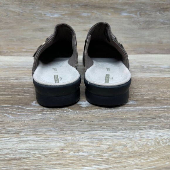 Clarks Collection Slip On Split Toe Brown Leather Mules Women's Size 10 - Picture 3 of 6